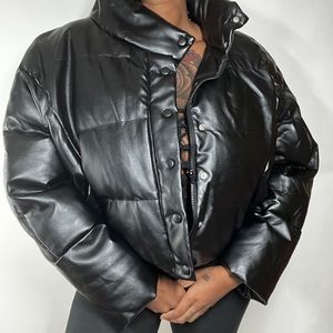 Faux leather Bomber Jacket